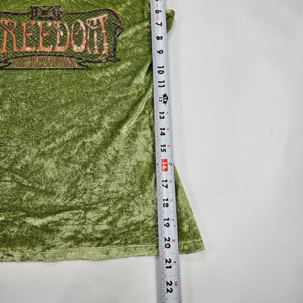 Y2k D&G Crushed Velvet 'Freedom' Off-Shoulder Top - Medium - Picture 7 of 8